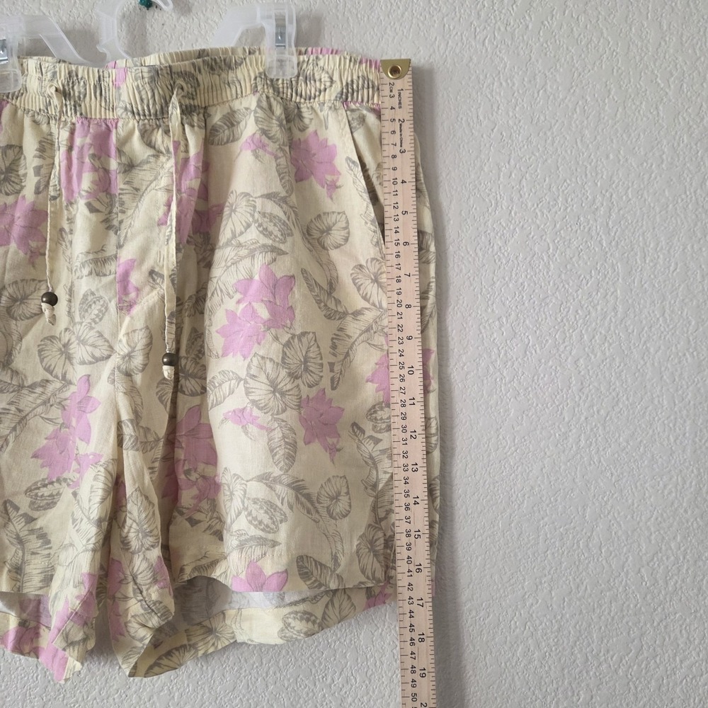 Margaritaville Women's No Island Reserve Beach Linen Blend Short Yellow Size XL - Picture 3 of 13